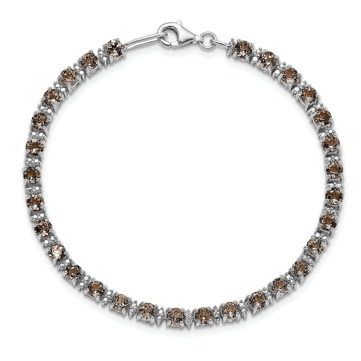 Lovely Rita's Bracelets Silver Smoky Quartz Gemstone Diamond Bracelet