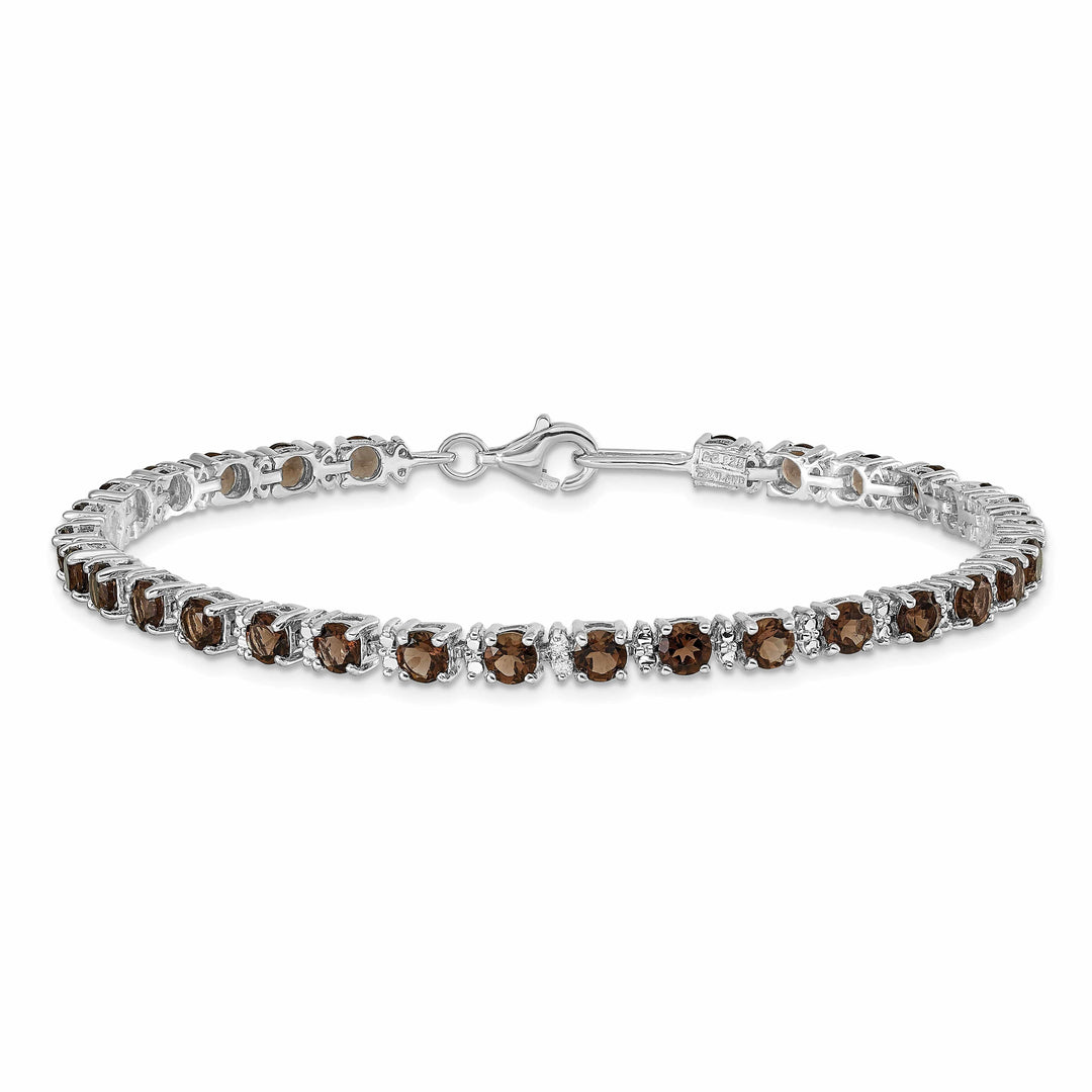 Lovely Rita's Bracelets Silver Smoky Quartz Gemstone Diamond Bracelet