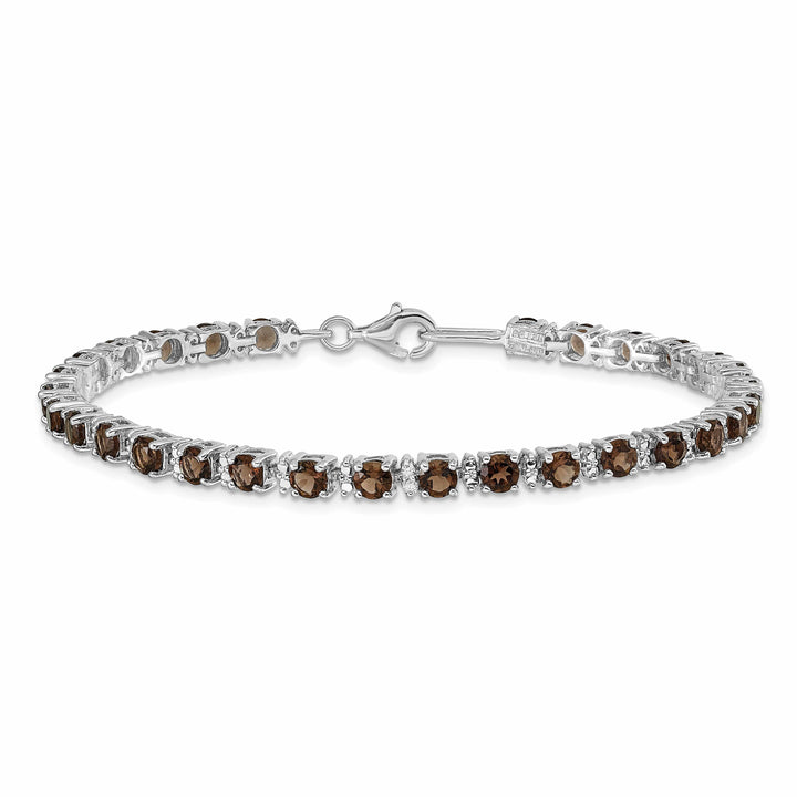 Lovely Rita's Bracelets Silver Smoky Quartz Gemstone Diamond Bracelet