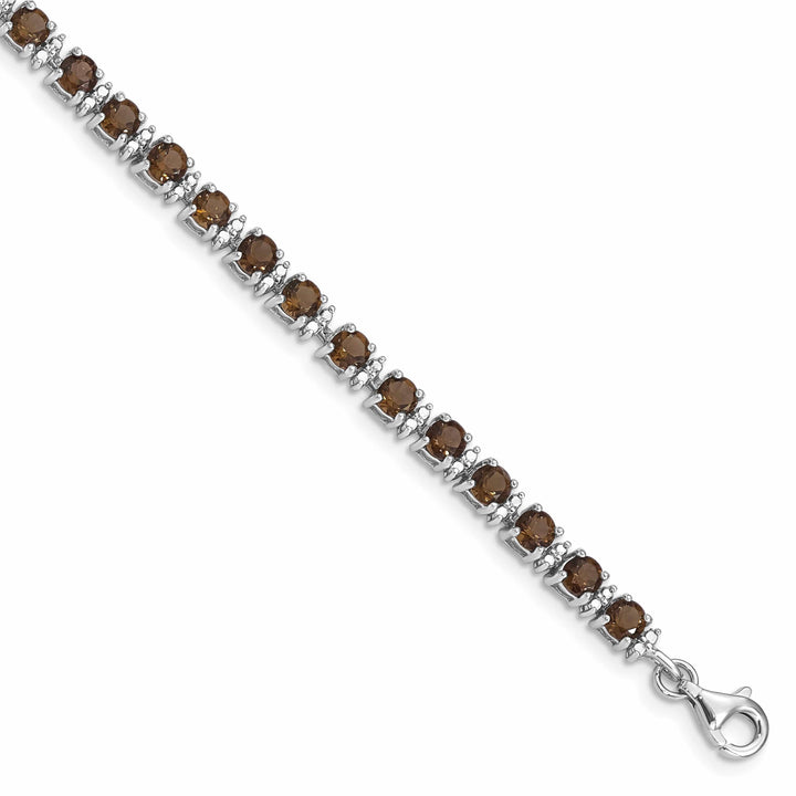 Lovely Rita's Bracelets Silver Smoky Quartz Gemstone Diamond Bracelet