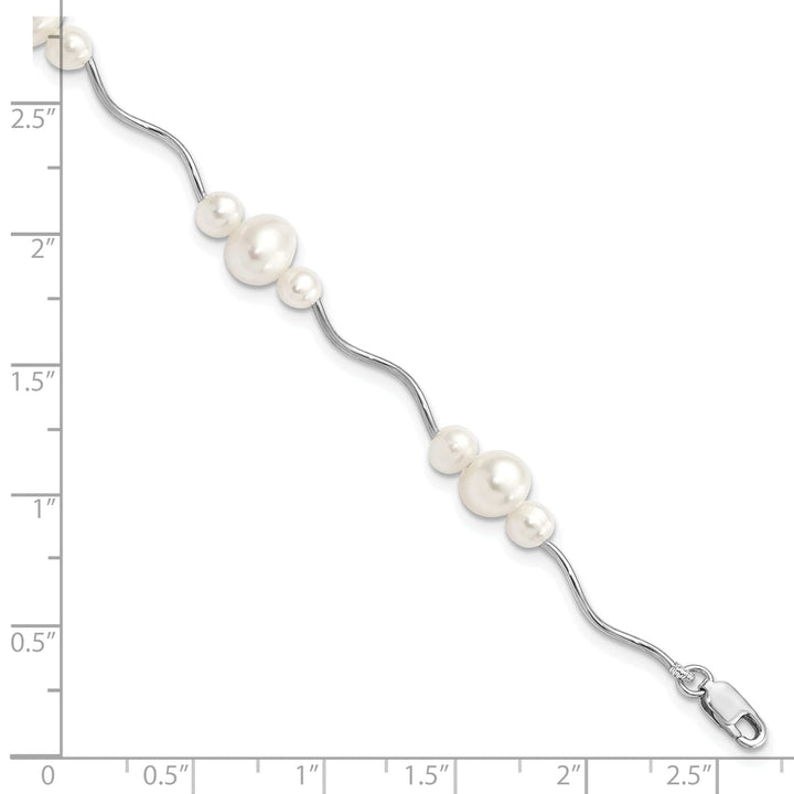 Lovely Rita's Bracelets Silver Spiral Fresh Water Pearl Bracelet