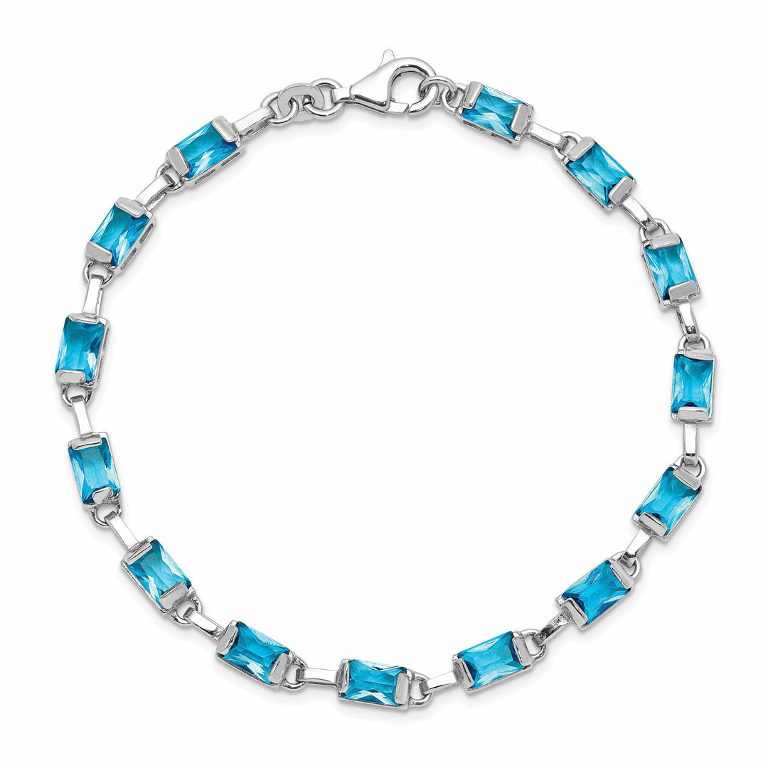 Lovely Rita's Bracelets Silver Stones Blue Topaz Gemstone Bracelet