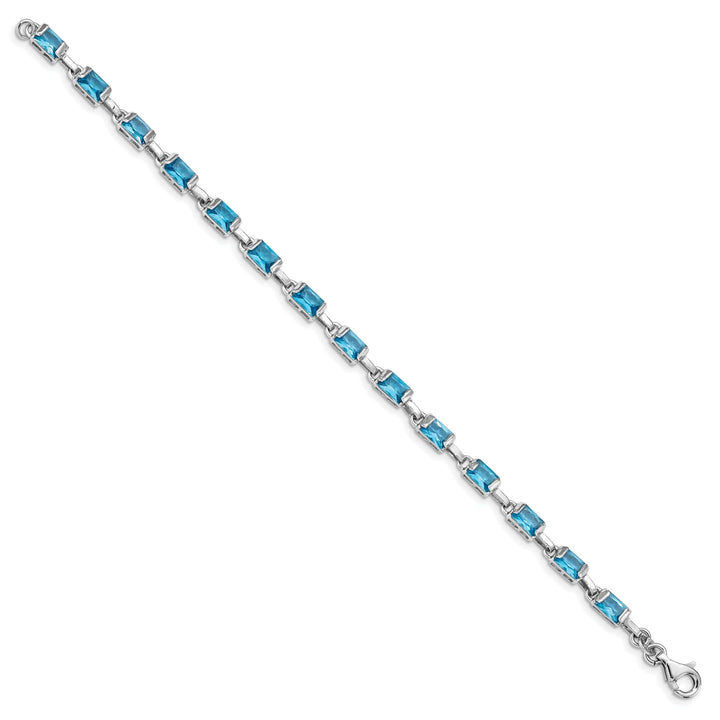 Lovely Rita's Bracelets Silver Stones Blue Topaz Gemstone Bracelet