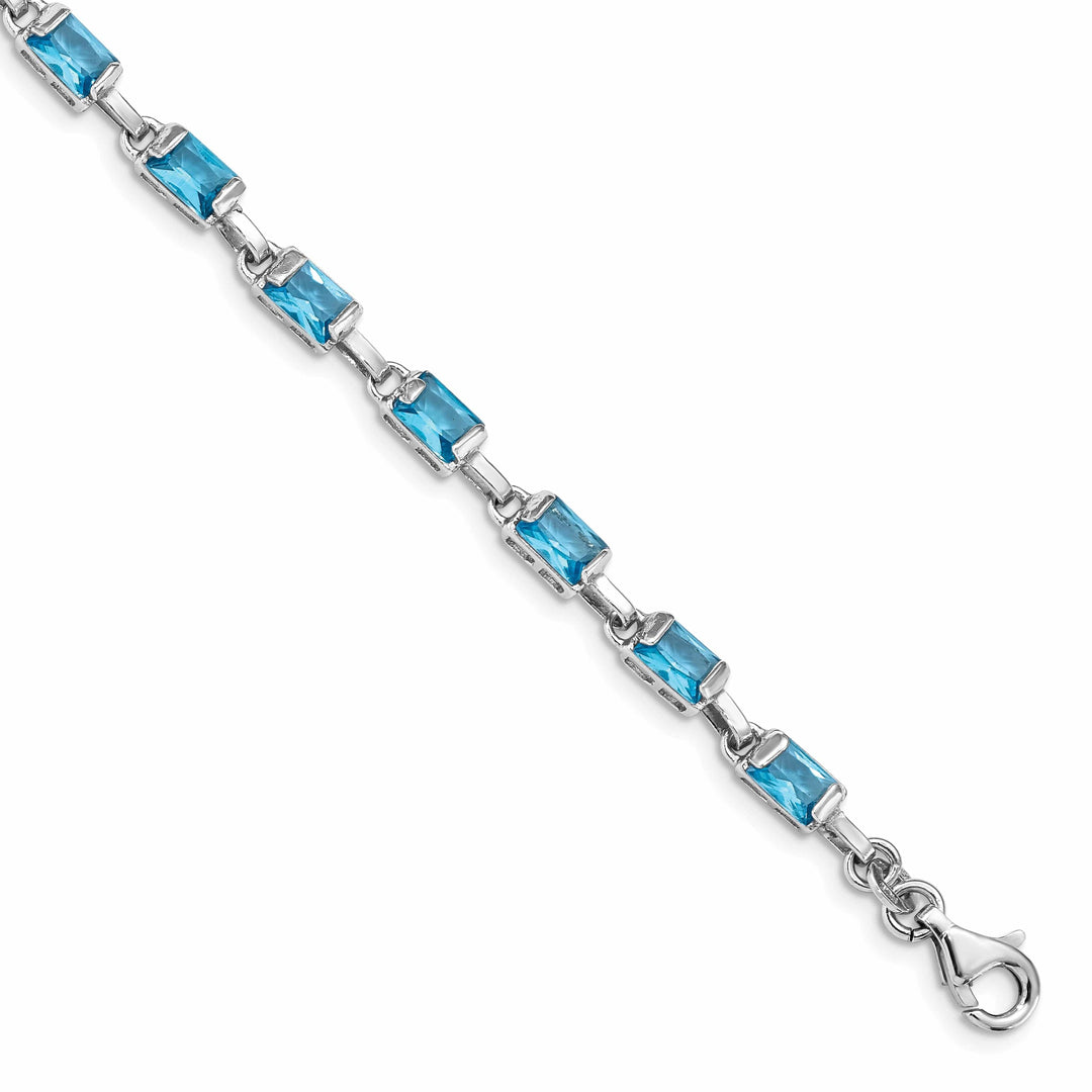 Lovely Rita's Bracelets Silver Stones Blue Topaz Gemstone Bracelet