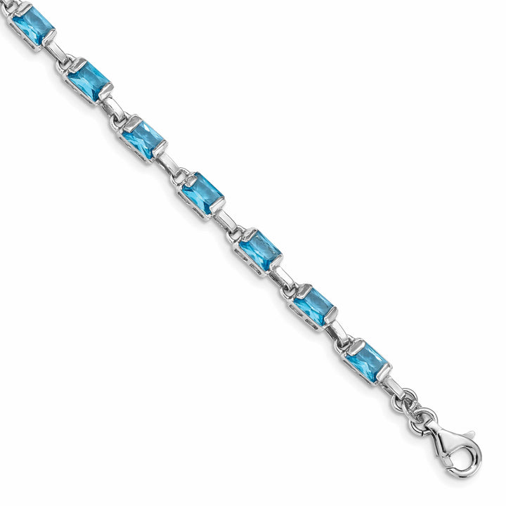 Lovely Rita's Bracelets Silver Stones Blue Topaz Gemstone Bracelet