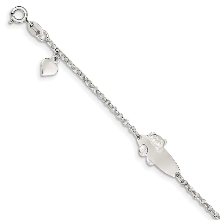 Lovely Rita's Bracelets Silver Teddy Bear Baby Engraveable ID Bracelet