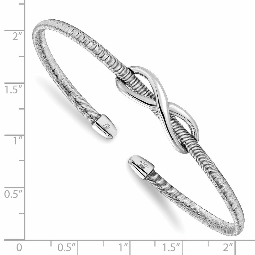 Lovely Rita's Bracelets Silver Textured Infinity Cuff Bangle