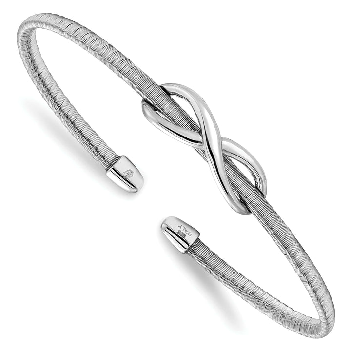 Lovely Rita's Bracelets Silver Textured Infinity Cuff Bangle