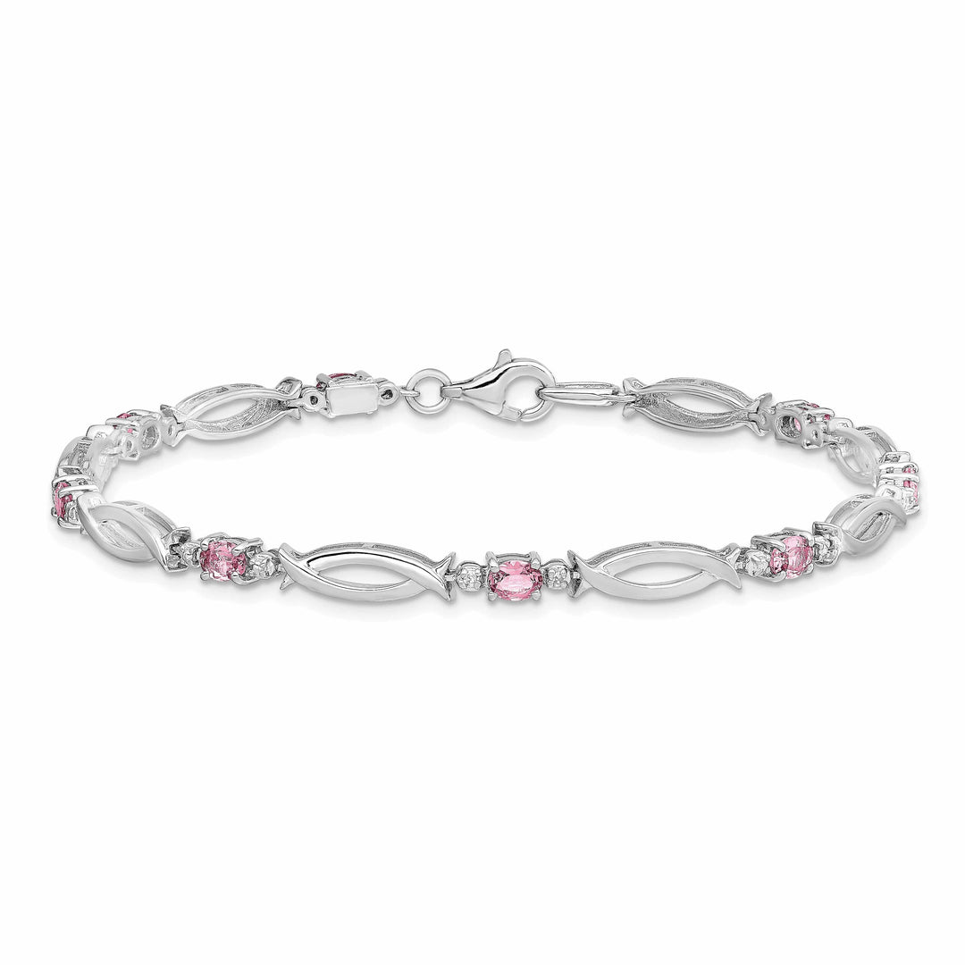 Lovely Rita's Bracelets Silver Tourmaline Gemstone Diamond Bracelet