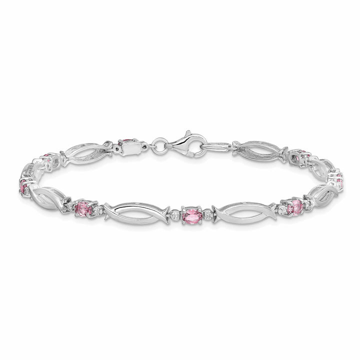 Lovely Rita's Bracelets Silver Tourmaline Gemstone Diamond Bracelet