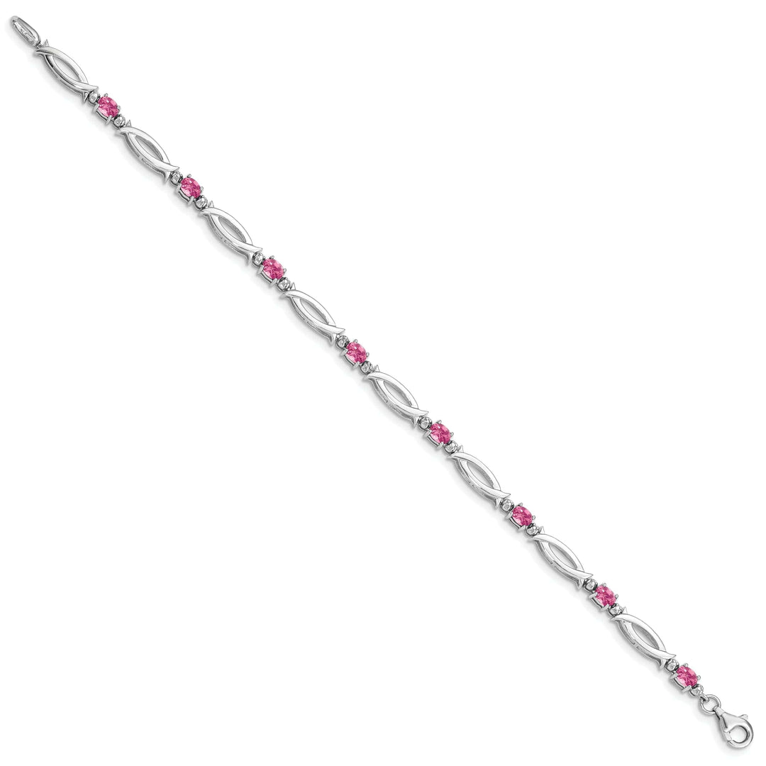 Lovely Rita's Bracelets Silver Tourmaline Gemstone Diamond Bracelet