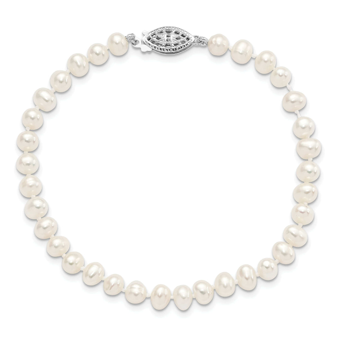 Lovely Rita's Bracelets Silver White Freshwater Cultured Pearl Bracelet