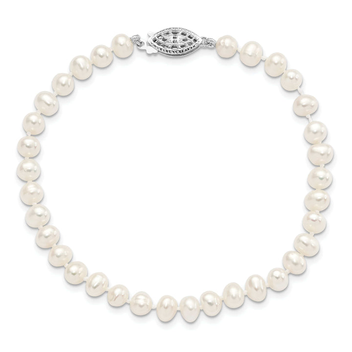 Lovely Rita's Bracelets Silver White Freshwater Cultured Pearl Bracelet