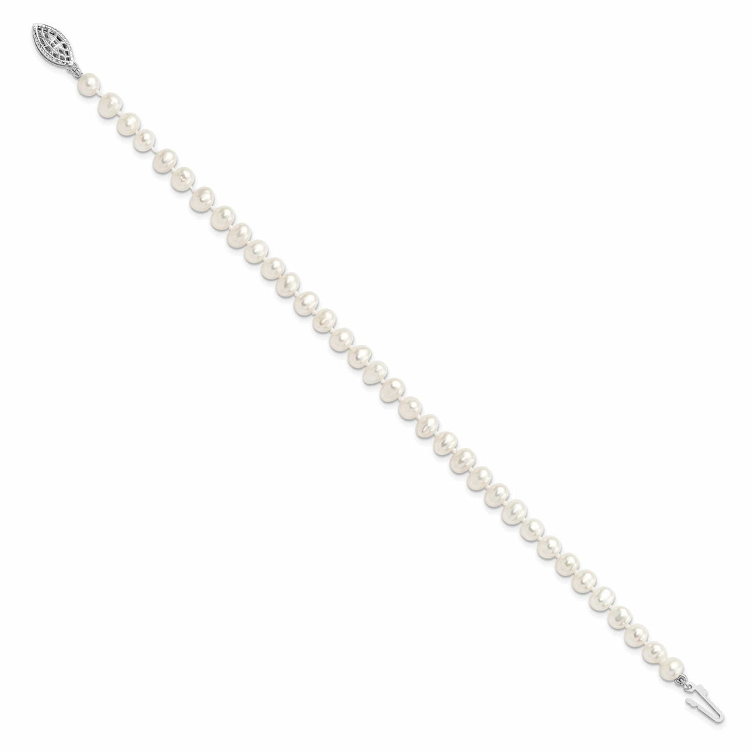 Lovely Rita's Bracelets Silver White Freshwater Cultured Pearl Bracelet