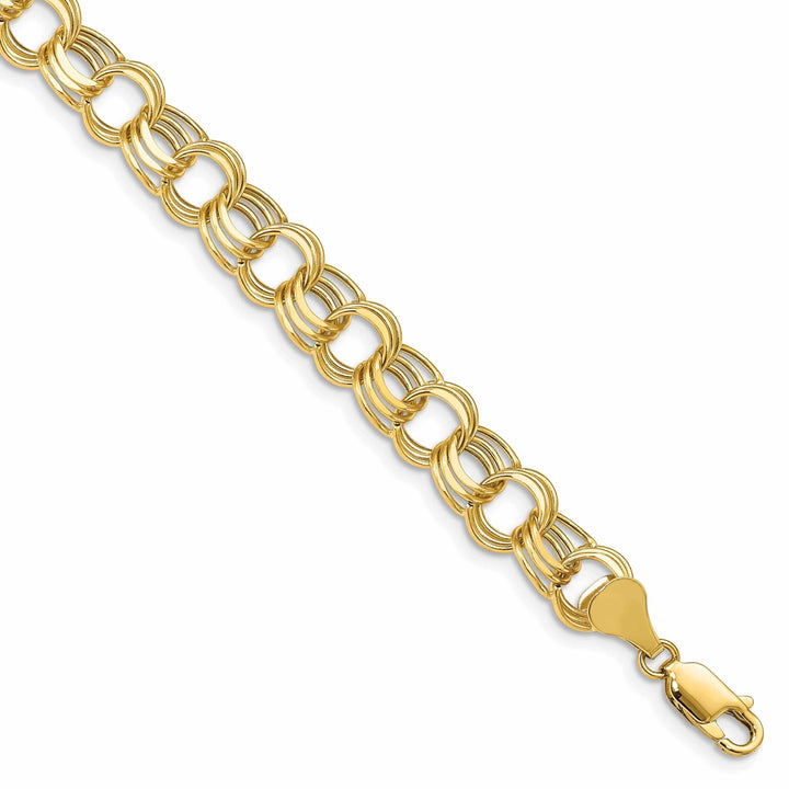 Lovely Rita's Bracelets Size 7 14k Gold Lite Triple Link Charm Bracelet