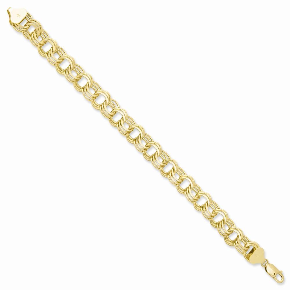 Lovely Rita's Bracelets Size 7 14k Gold Triple Link Charm Bracelet