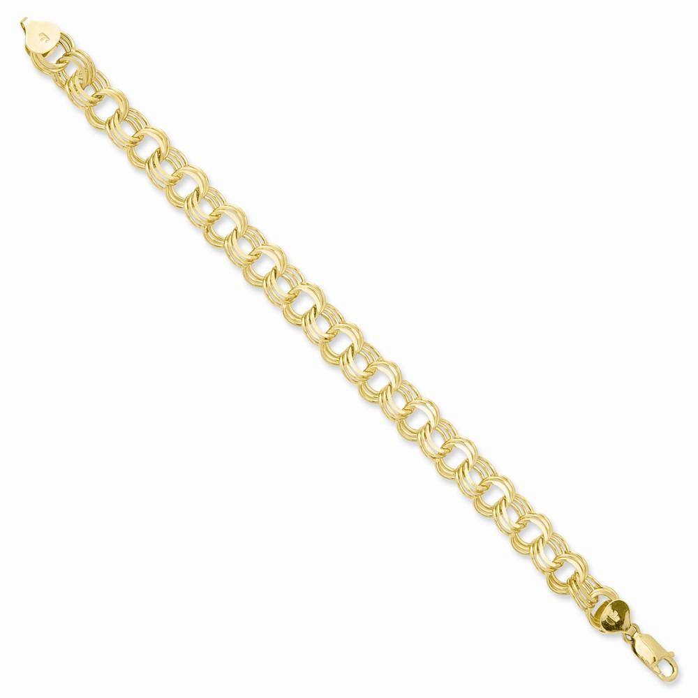 Lovely Rita's Bracelets Size 7 14k Gold Triple Link Charm Bracelet