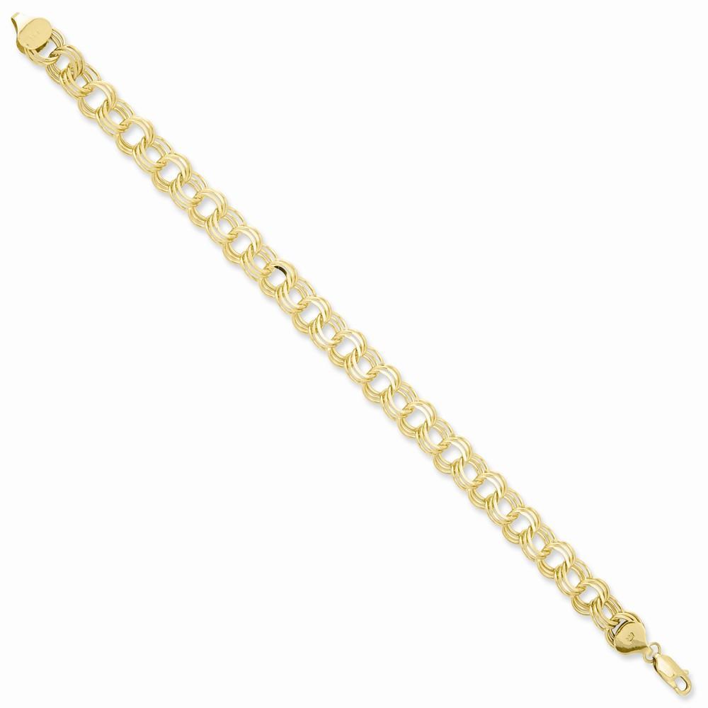 Lovely Rita's Bracelets Size 7 14k Gold Triple Link Charm Bracelet