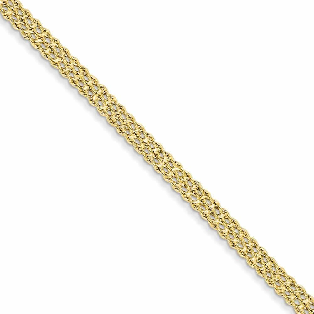 Lovely Rita's Bracelets Size 7 14k Gold Triple Strand Rope Bracelet