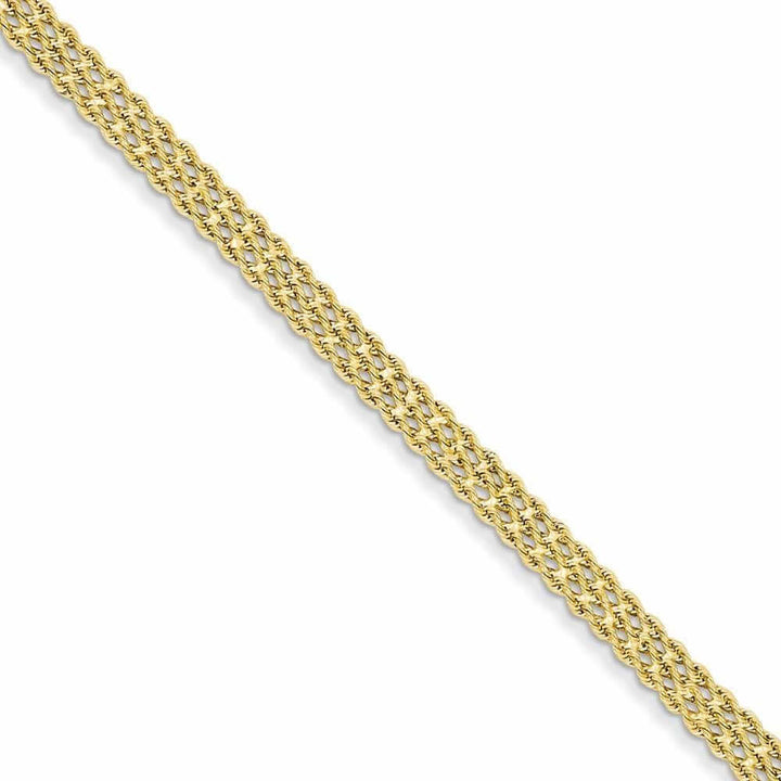 Lovely Rita's Bracelets Size 7 14k Gold Triple Strand Rope Bracelet