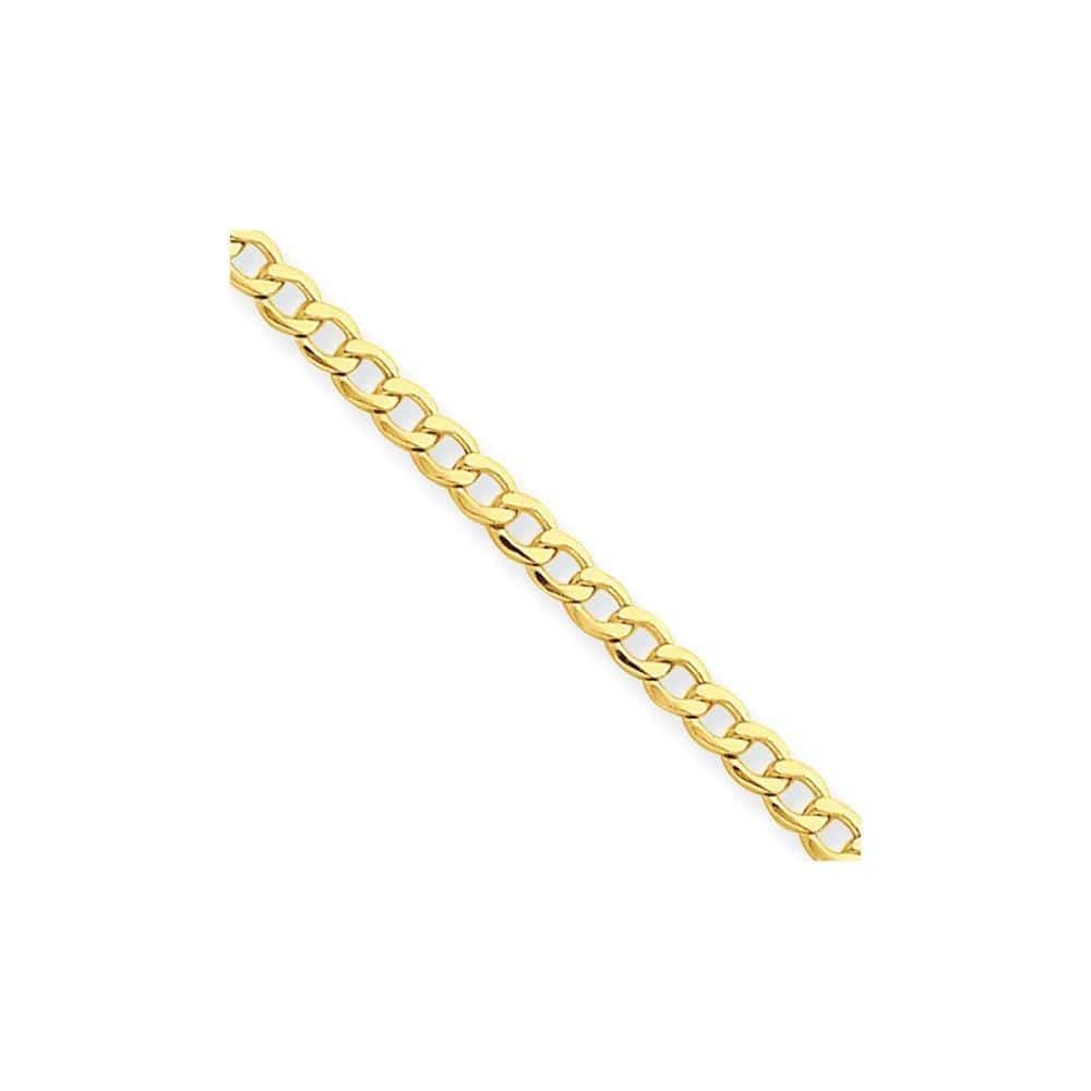 Lovely Rita's Bracelets Size 7 14k Yellow Gold 2.50m Semi Solid Curb Link Chain