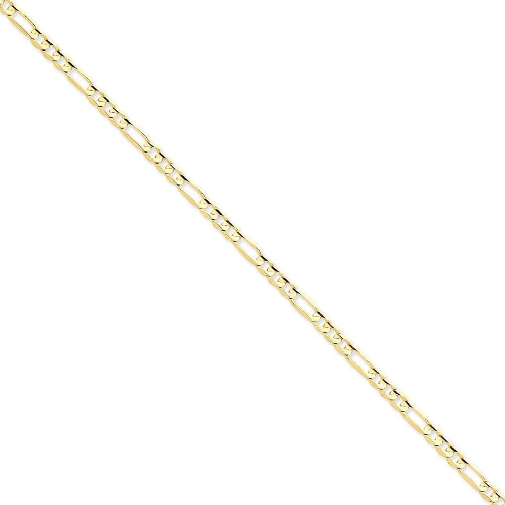 Lovely Rita's Bracelets Size 7 14k Yellow Gold 4.50m Concave Open Figaro Chain