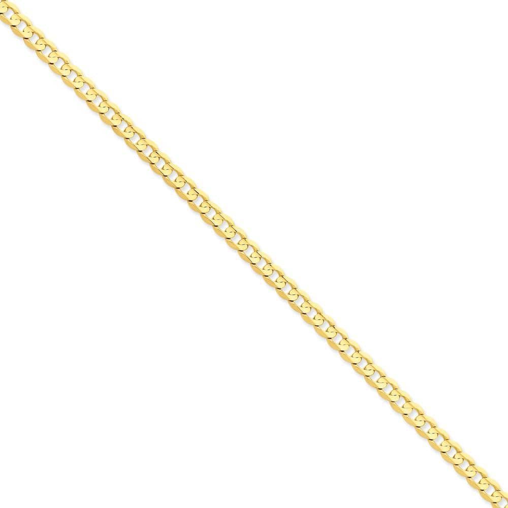 Lovely Rita's Bracelets Size 7 14k Yellow Gold 5.25mm Open Concave Curb Chain