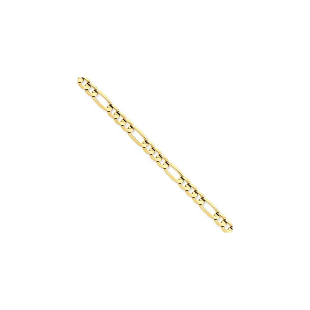 Lovely Rita's Bracelets Size 7 14k Yellow Gold 6.00m Concave Open Figaro Chain