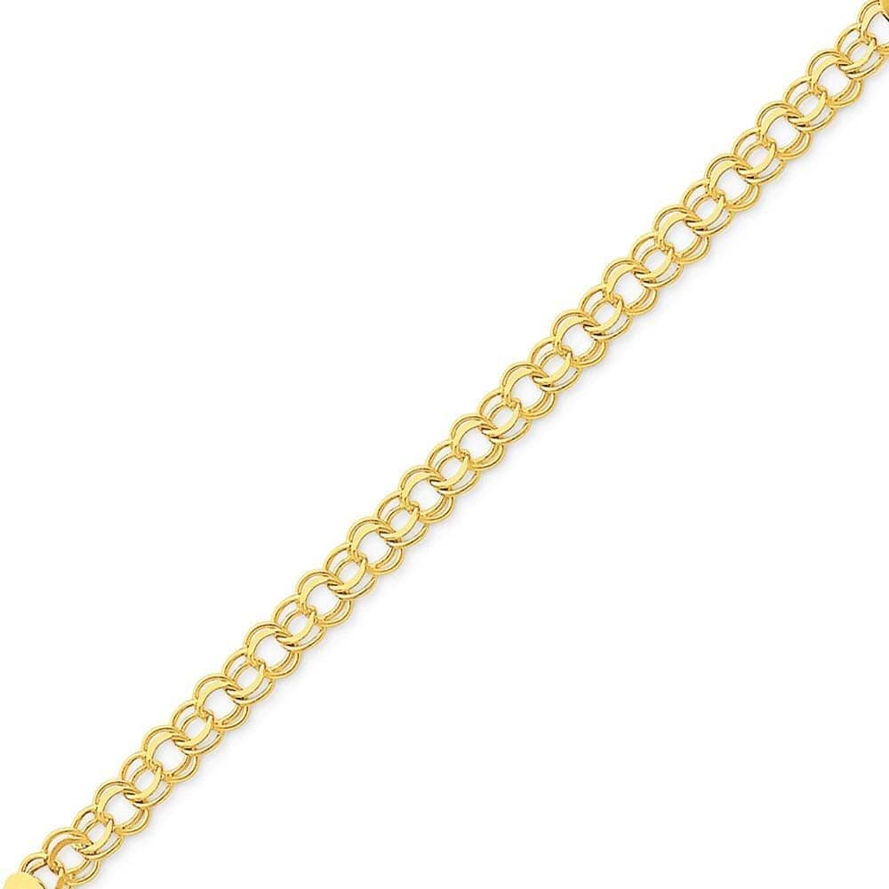Lovely Rita's Bracelets Size 7 14k Yellow Gold Doubl Link Charm Bracelet