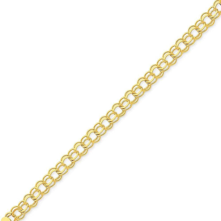 Lovely Rita's Bracelets Size 7 14k Yellow Gold Doubl Link Charm Bracelet