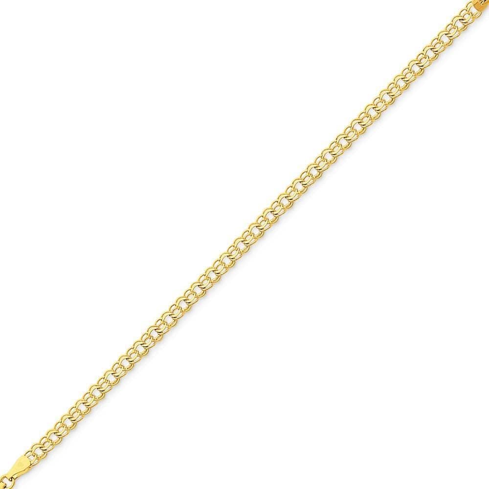 Lovely Rita's Bracelets Size 7 14k Yellow Gold Double Link Charm Bracelet