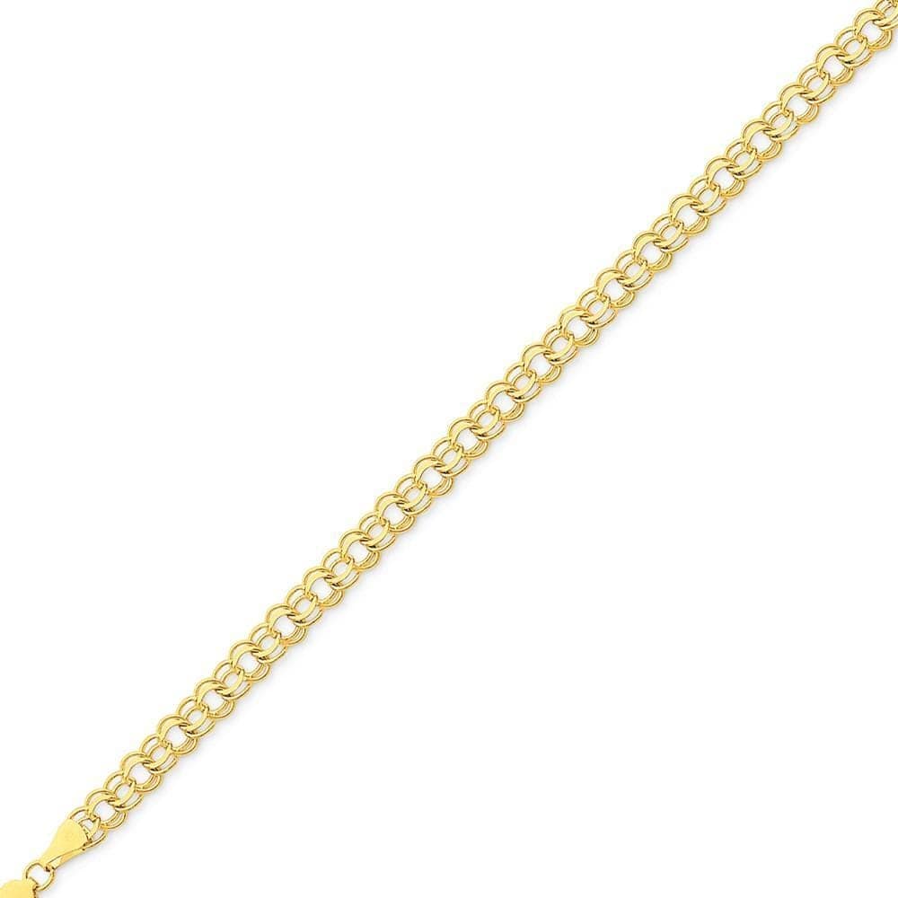 Lovely Rita's Bracelets Size 7 14k Yellow Gold Double Link Charm Bracelet