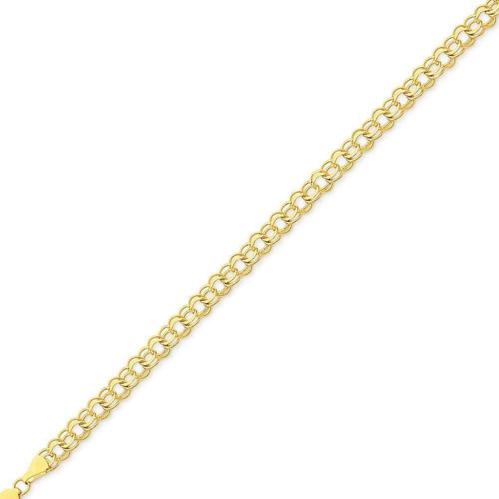 Lovely Rita's Bracelets Size 7 14k Yellow Gold Double Link Charm Bracelet