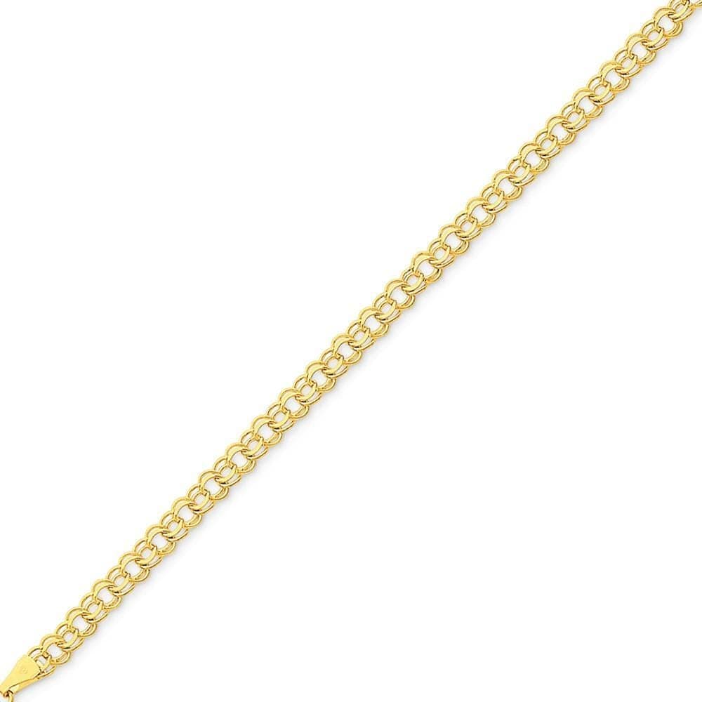 Lovely Rita's Bracelets Size 7 14k Yellow Gold Double Link Charm Bracelet