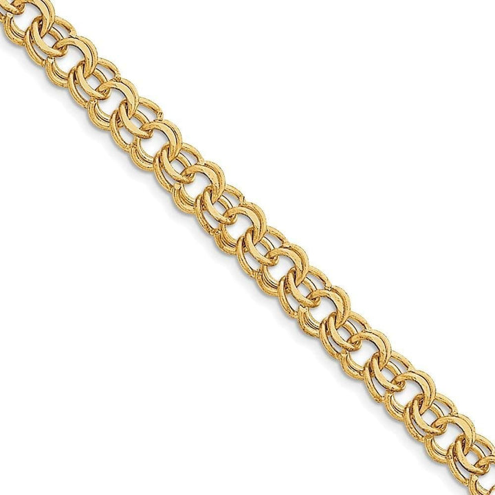 Lovely Rita's Bracelets Size 7 14k Yellow Gold Double Link Charm Bracelet