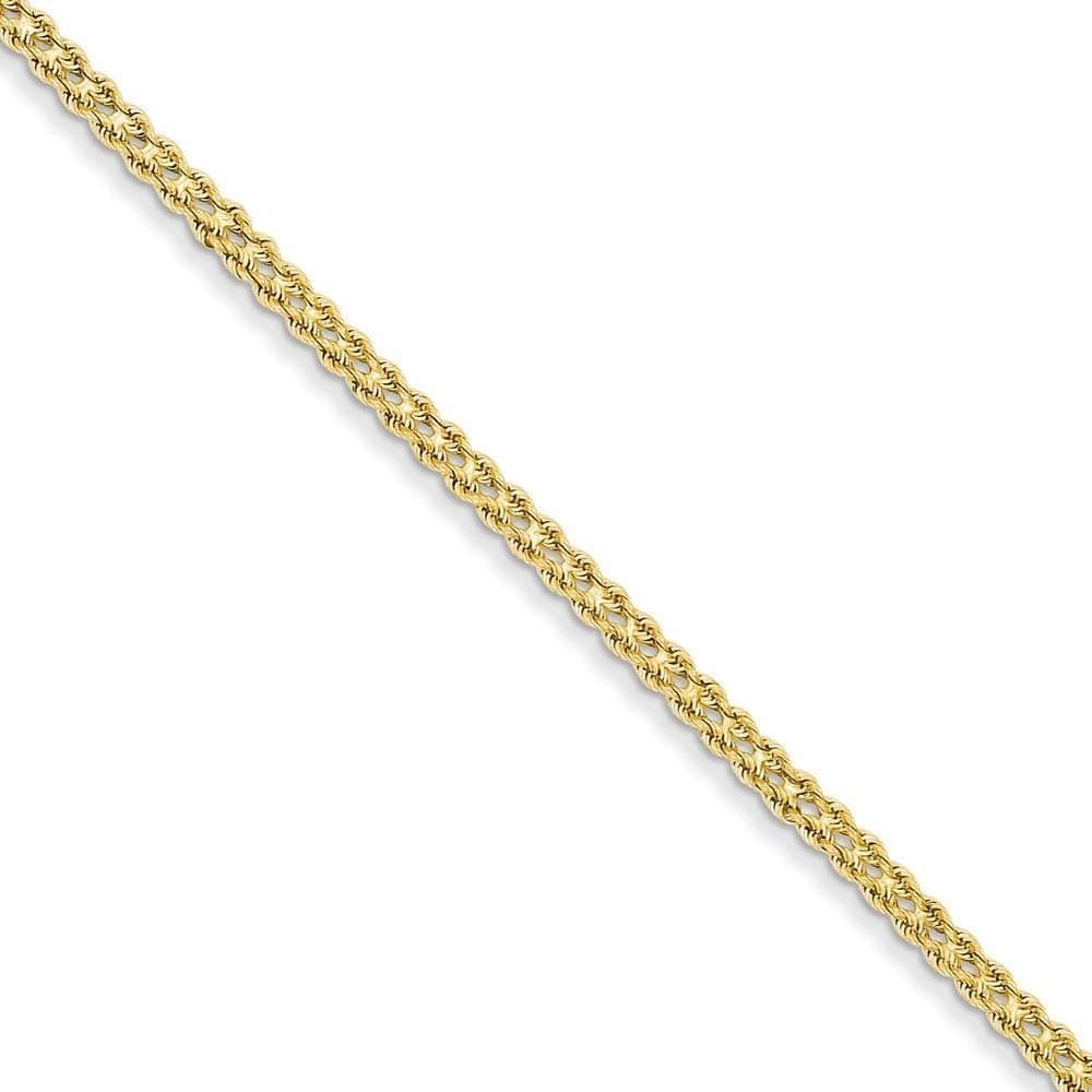 Lovely Rita's Bracelets Size 7 14k Yellow Gold Double Strand Solid Rope Bracelet