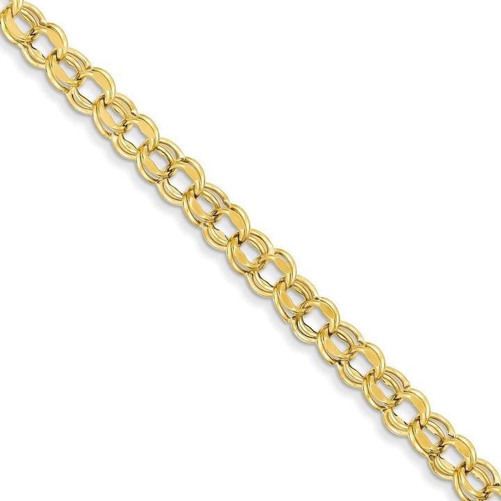 Lovely Rita's Bracelets Size 7 14k Yellow Gold Hollow Double Link Charm Bracelet