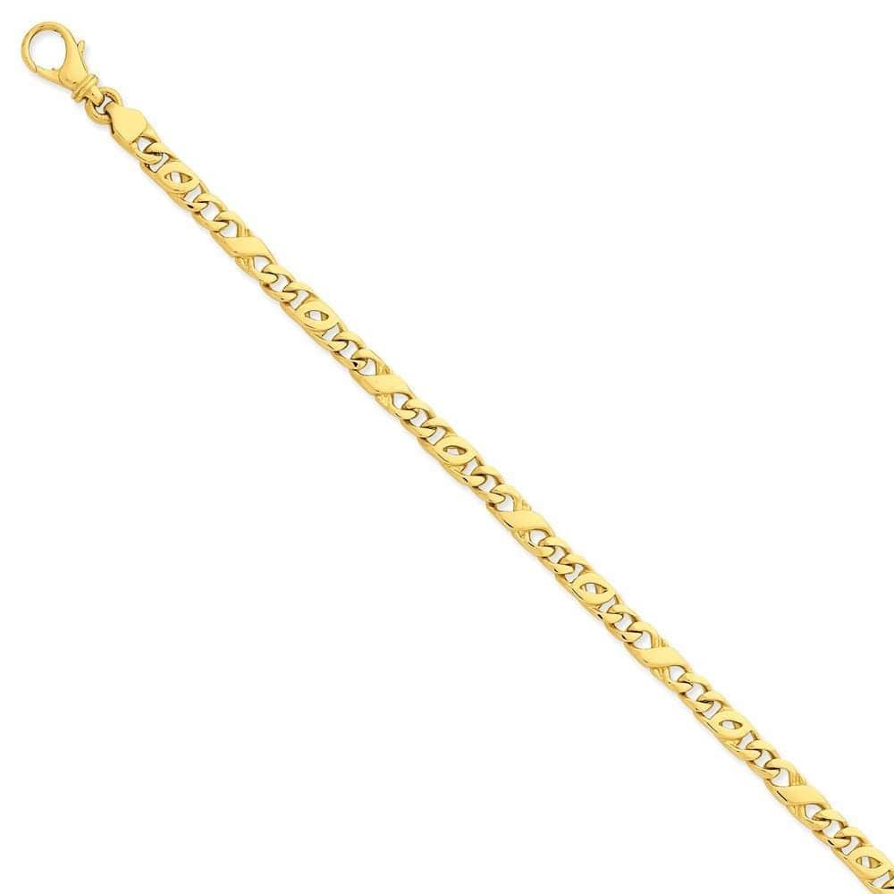 Lovely Rita's Bracelets Size 7 14k Yellow Gold Solid 5.00mm Fancy Link Bracelet