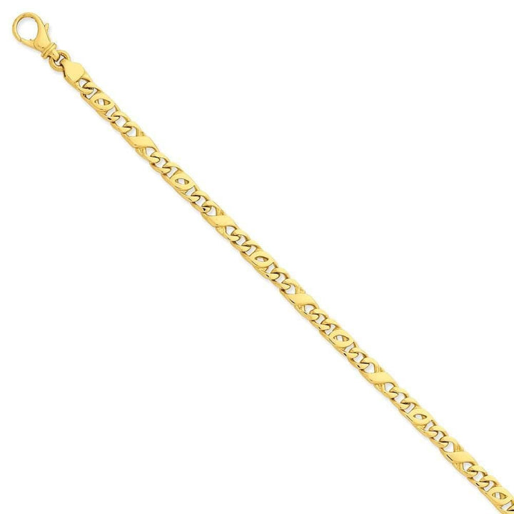 Lovely Rita's Bracelets Size 7 14k Yellow Gold Solid 5.00mm Fancy Link Bracelet