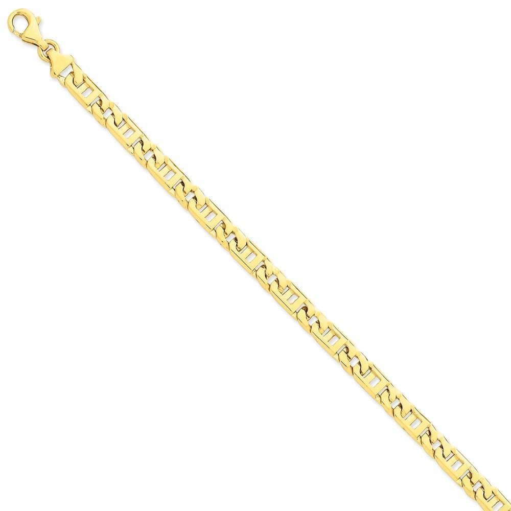 Lovely Rita's Bracelets Size 7 14k Yellow Gold Solid 6.00mm Fancy Link Chain Bracelet
