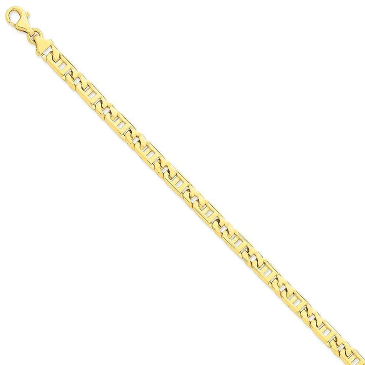 Lovely Rita's Bracelets Size 7 14k Yellow Gold Solid 6.00mm Fancy Link Chain Bracelet
