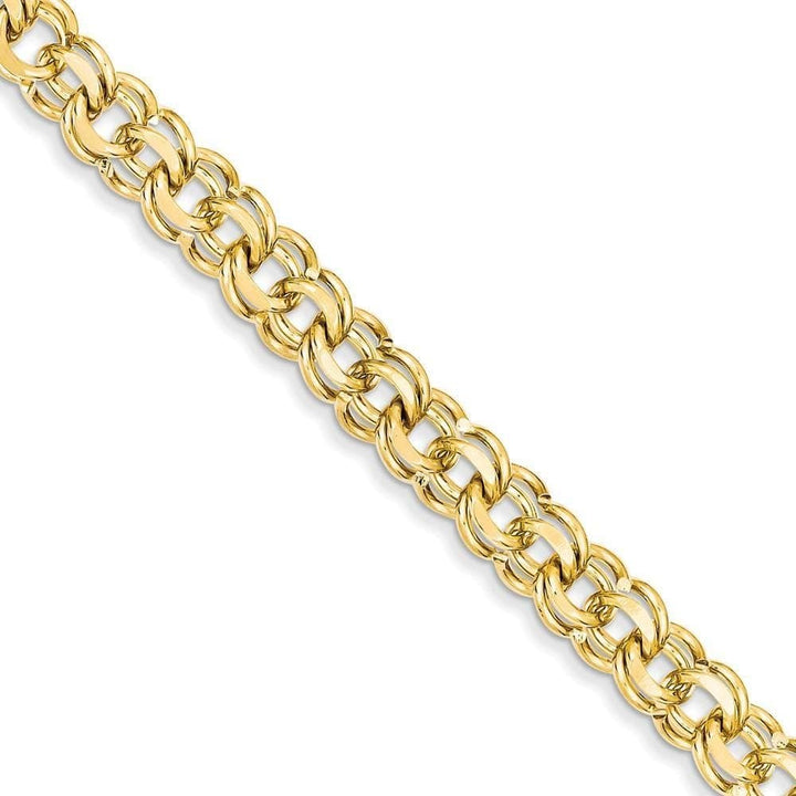 Lovely Rita's Bracelets Size 7 14k Yellow Gold Solid Double Link Charm Bracelet