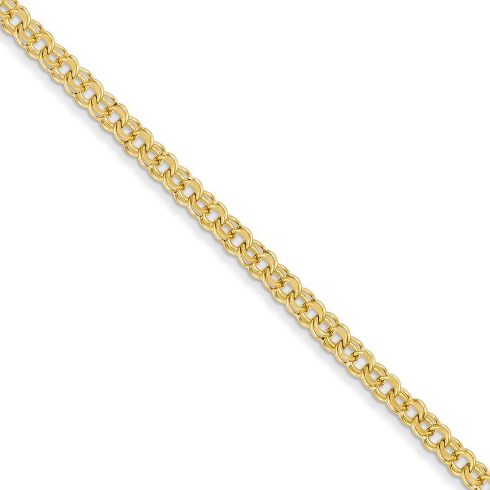 Lovely Rita's Bracelets Size 7 14k Yellow Gold Solid Double Link Charm Bracelet
