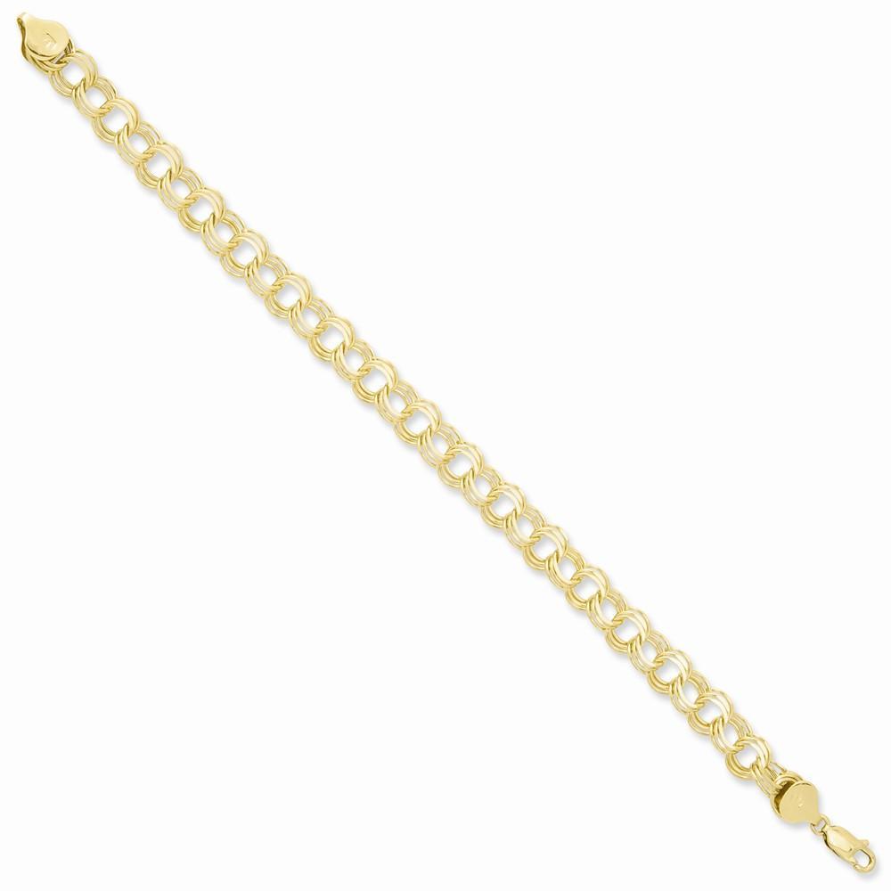 Lovely Rita's Bracelets Size 7 14k Yellow Gold Triple Link Charm Bracelet