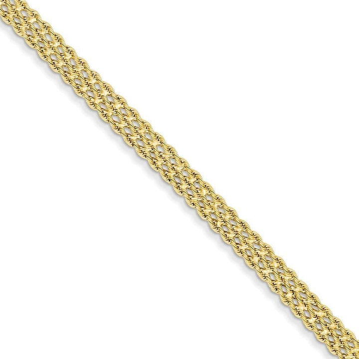 Lovely Rita's Bracelets Size 7 14k Yellow Gold Triple Strand Rope Bracelet