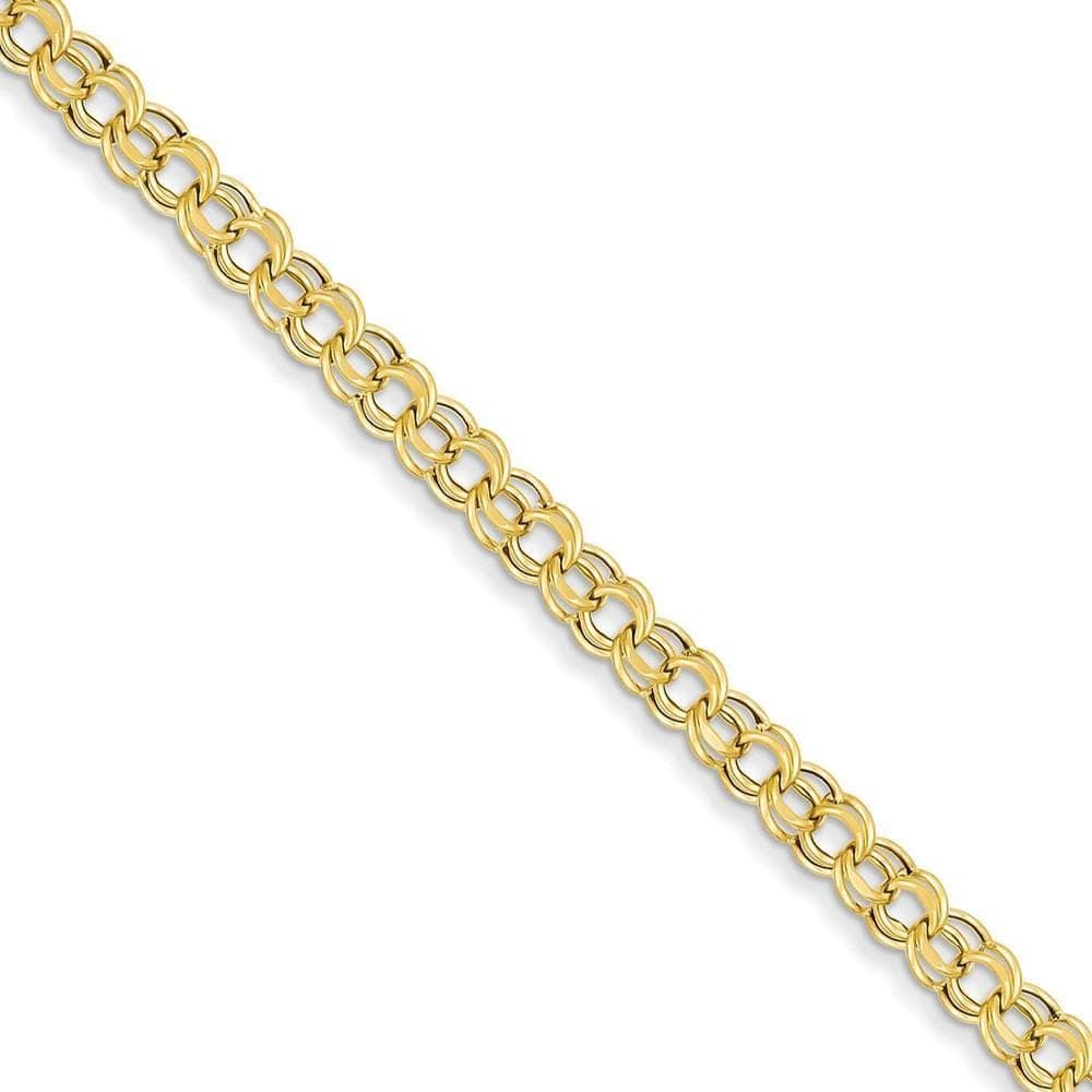 Lovely Rita's Bracelets Size 7.25 14k Yellow Gold Lite Double Link Charm Bracelet