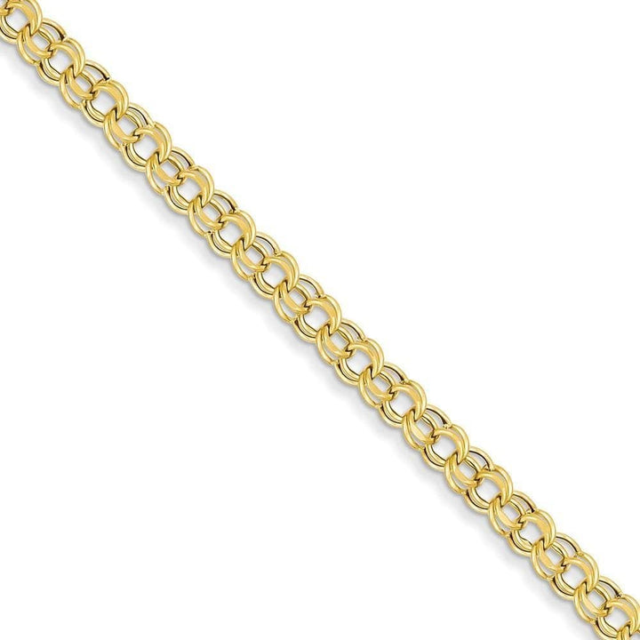 Lovely Rita's Bracelets Size 7.25 14k Yellow Gold Lite Double Link Charm Bracelet