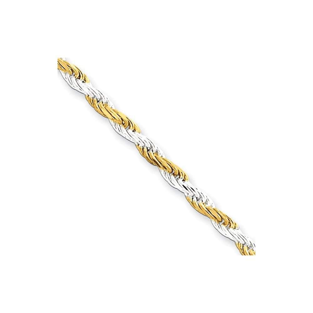 Lovely Rita's Bracelets Size 7 Silver 2.50-mm Rose Vermeil D.C Rope Chain