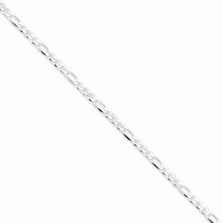 Lovely Rita's Bracelets Size 7 Silver 4.00-mm Solid Pave Flat Figaro Chain