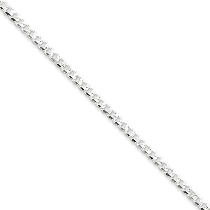 Lovely Rita's Bracelets Size 7 Silver 4.00-mm Wide Solid Pave Link Curb Chain